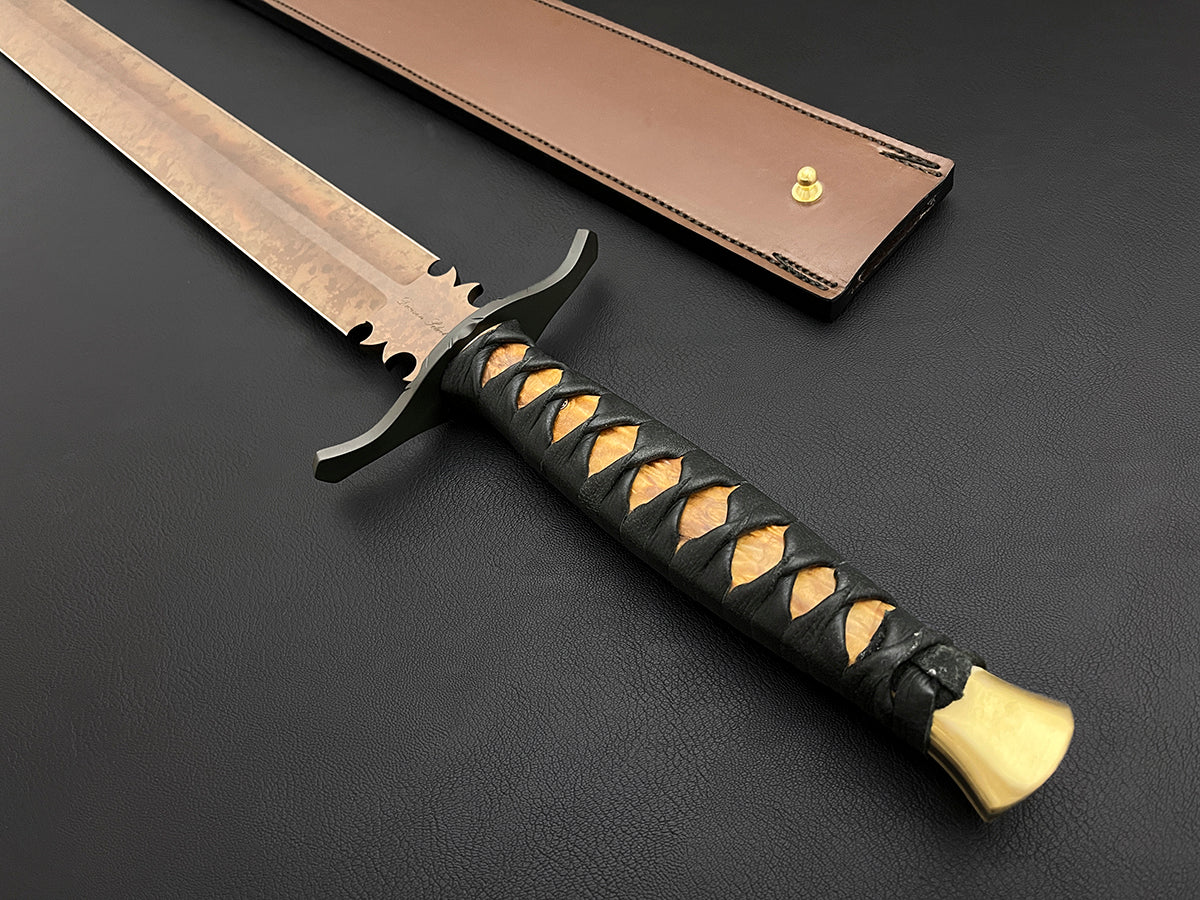 Beowulf Sword 22" | CPM MagnaCut | Scorched Earth Finish | Golden Poplar