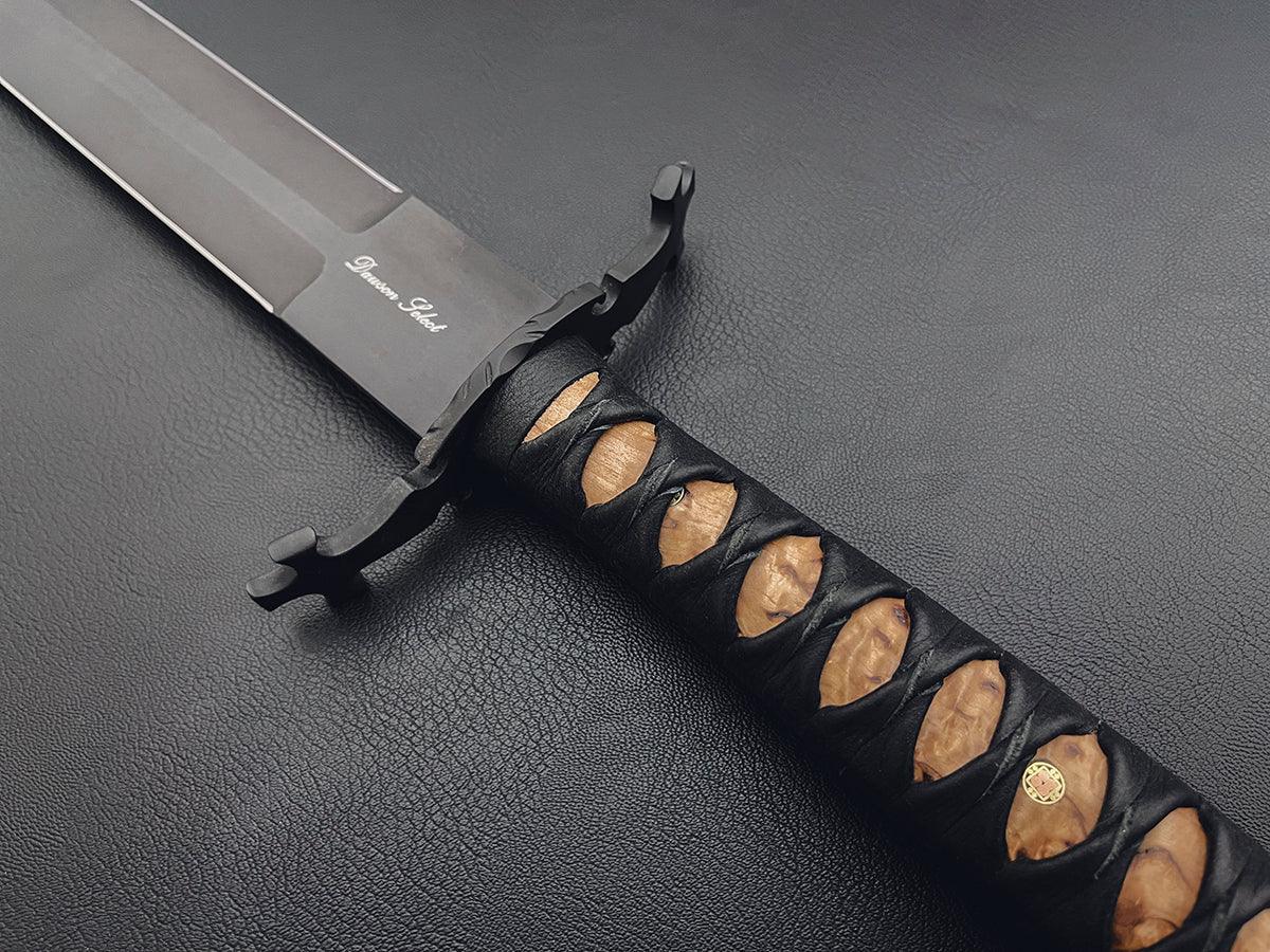 RARE Crusader | CPM-MagnaCut Steel | Select 25" European-Style Broad Sword | Apocalypse Black Finish