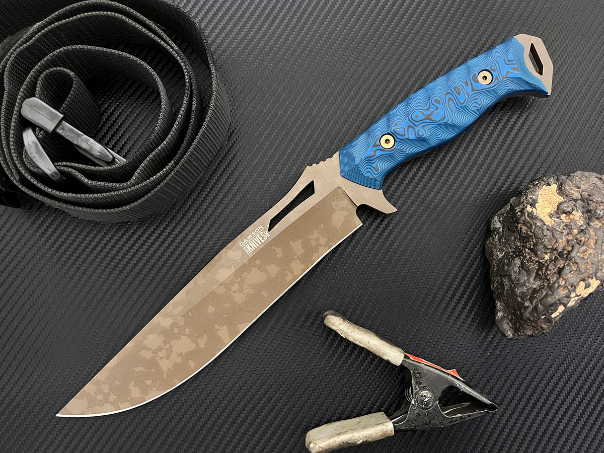 Seraphim CP | Crusher Pommel | NEW RELEASE | CPM MagnaCut Stainless Steel Bowie | Scorched Earth Finish
