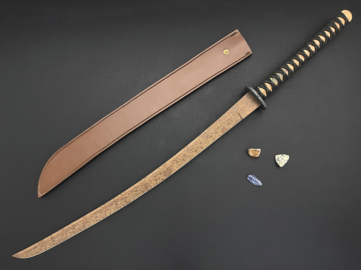 RARE Tokugawa | CPM MagnaCut Steel | Dawson Select 25" Japanese Katana | Scorched Earth Finish