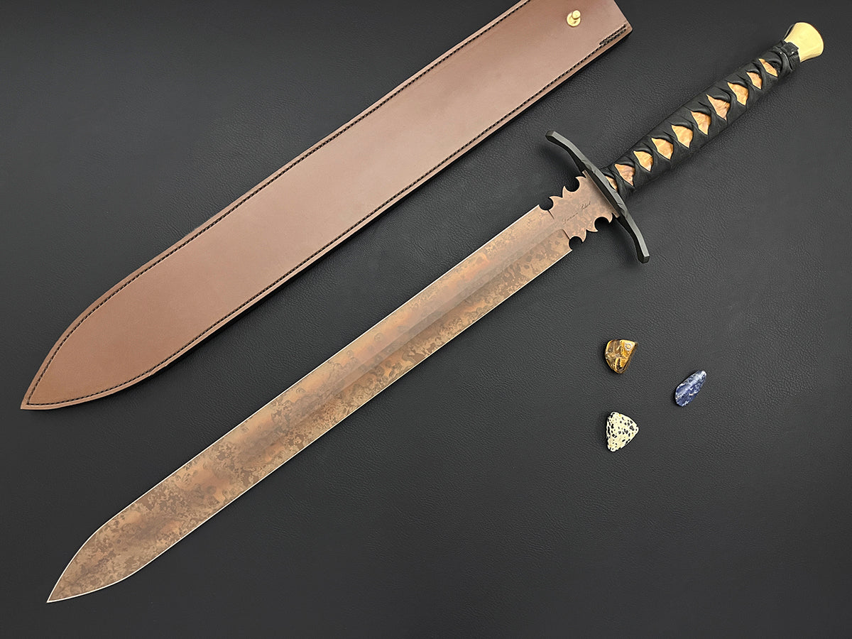 Beowulf Sword 22" | CPM MagnaCut | Scorched Earth Finish | Golden Poplar