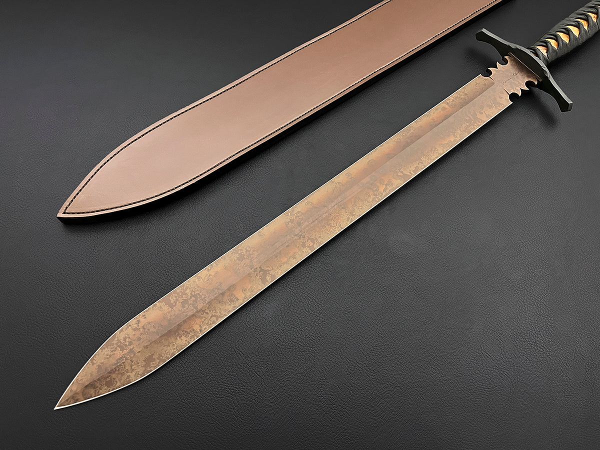 Beowulf Sword 22" | CPM MagnaCut | Scorched Earth Finish | Golden Poplar