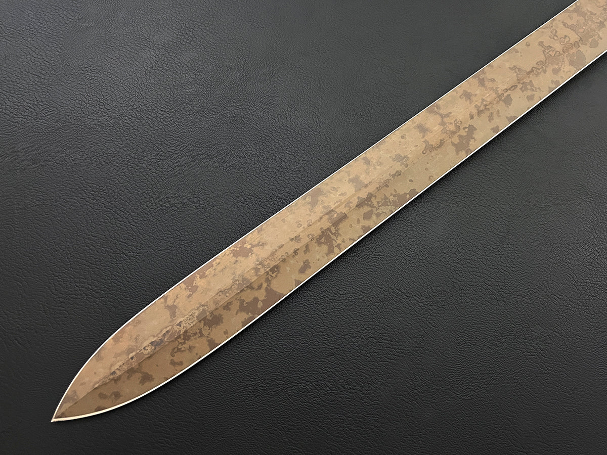RARE Crusader | CPM-MagnaCut Steel | Select 25" European-Style Broad Sword | Scorched Earth Finish | Arizona Ironwood