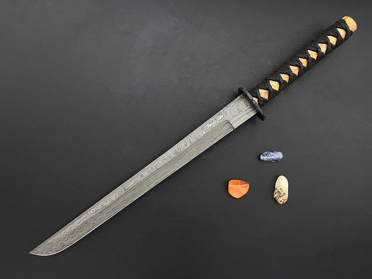 Saigō | Japanese Wakizashi | Dawson Select Steel | Poplar Burl