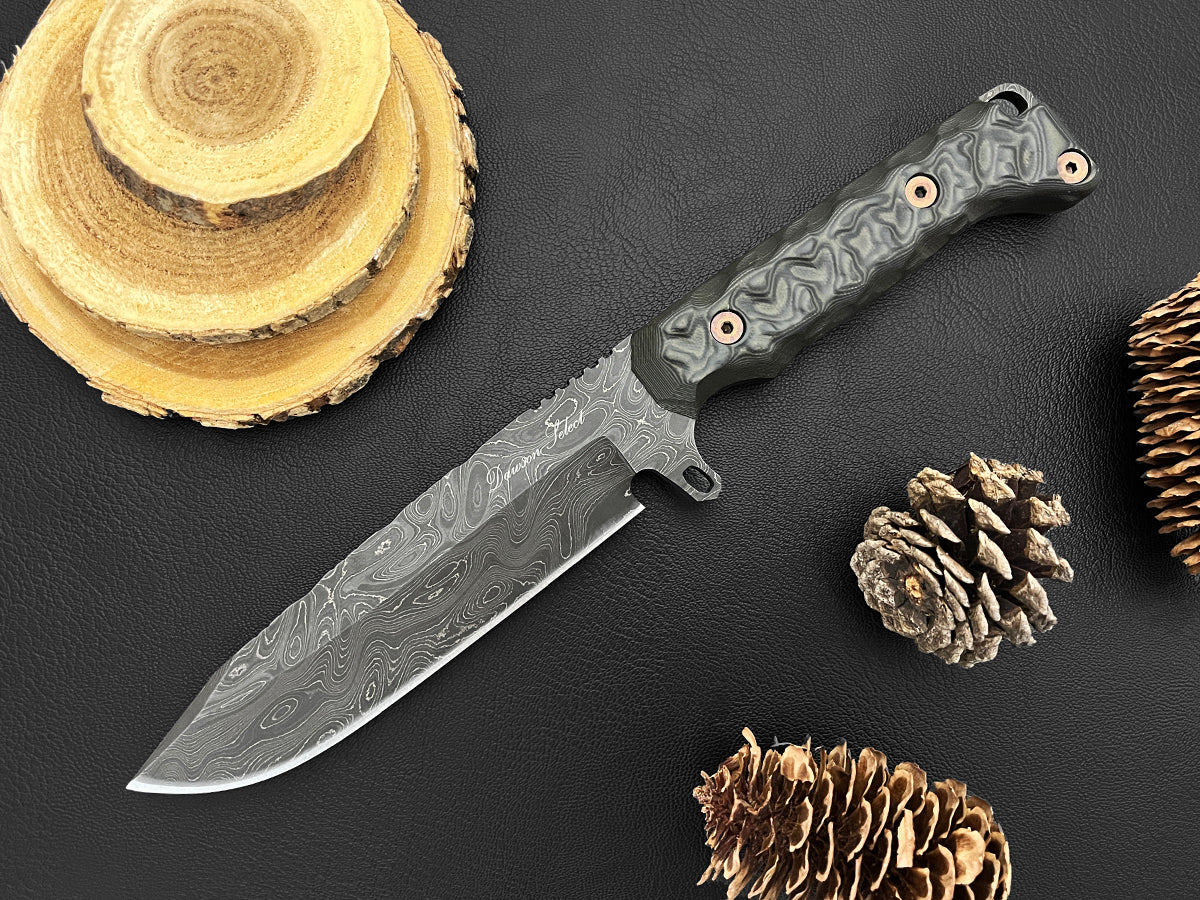 Valor SELECT | Dawson Select Steel | Backpacking, Field + Camp Knife | Forest Camo G10
