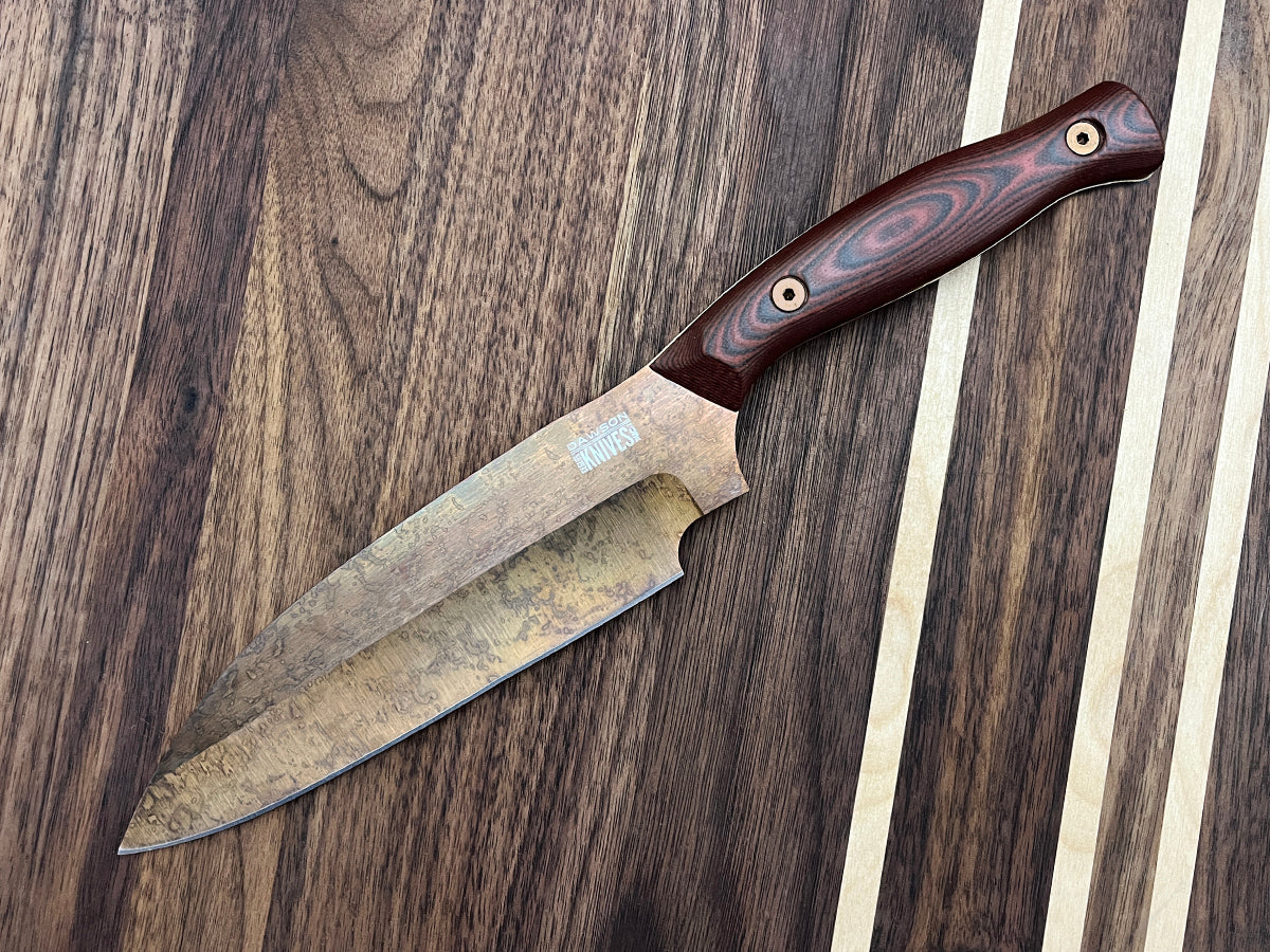 NEW GEN 2 Divine | Limited Release Culinary Kitchen Knife | Santoku Chef | CPM-MagnaCut | Arizona Copper Finish