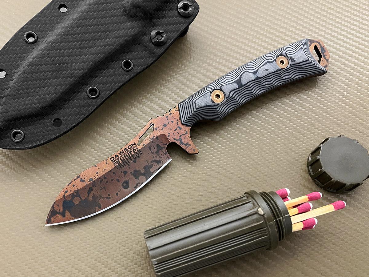 Harvester | NEW RELEASE Personal Carry, General Purpose Knife | CPM-3V Steel | Arizona Copper Finish - Dawson Knives