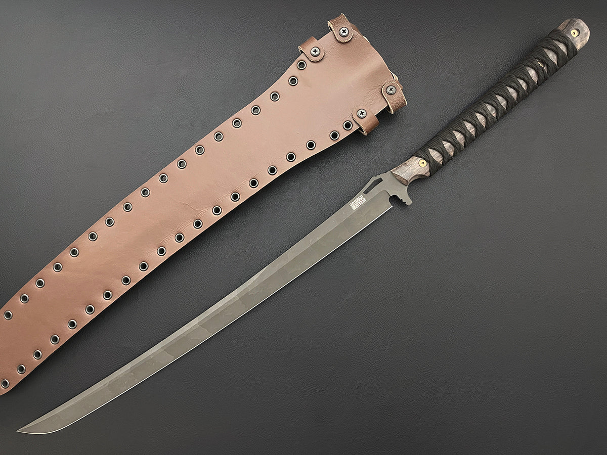 Many Waters Sword | 19" Blade | CPM-MagnaCut Steel | Apocalypse Black Finish