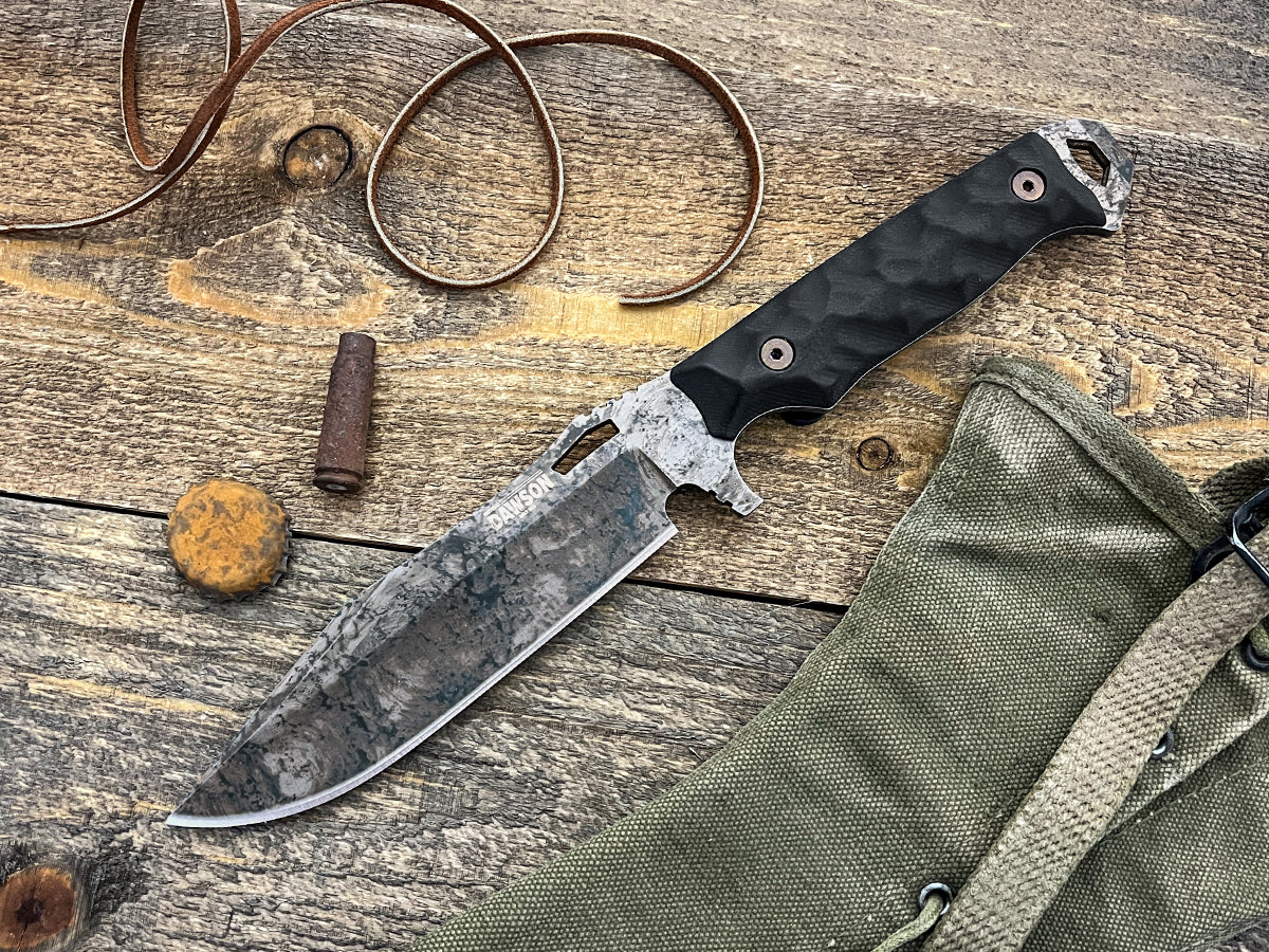 Marauder | Survival, Camp and Backpacking Knife Series | NEW Pop's ProCut Steel | Rainstorm Blade Finish